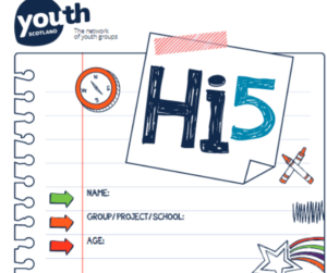 A close up image of the Hi5 Award cover sheet, designed to mimic a torn notebook page.