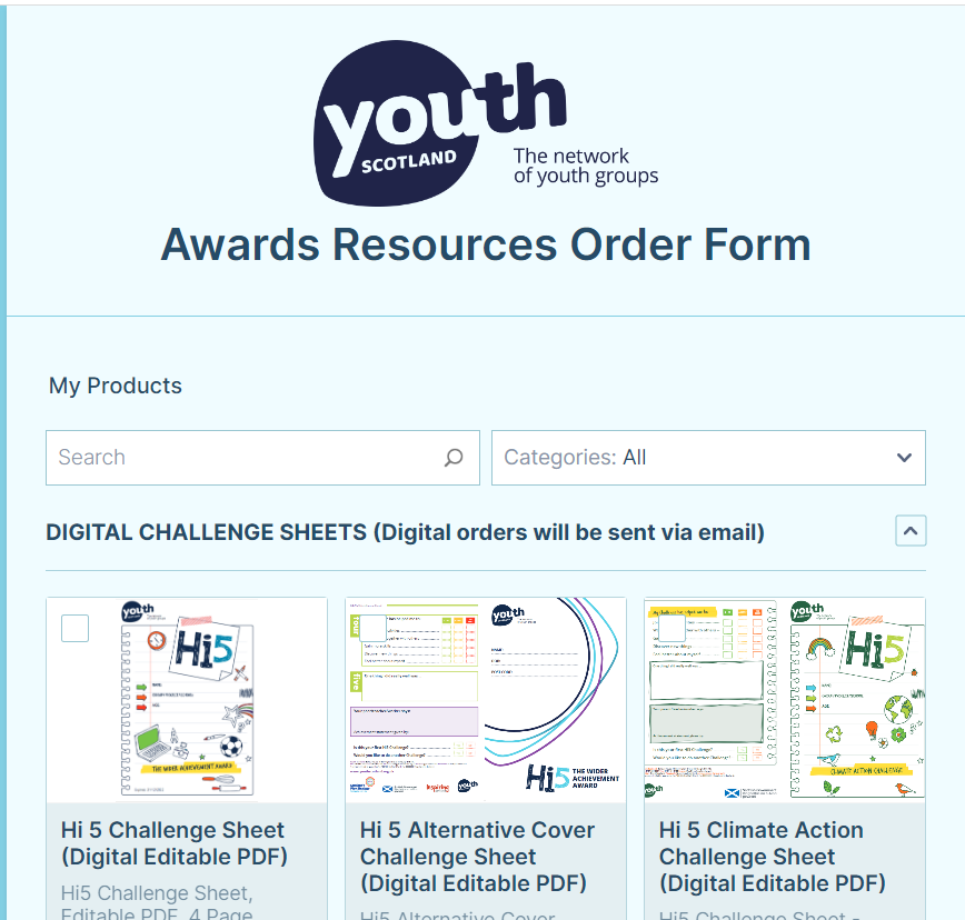 Order Resources - Youth Scotland