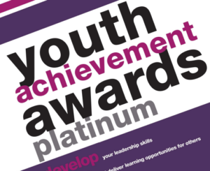 A close-up image of the booklet for Youth Achievement Awards - Platinum level.