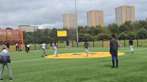 Young people from the Aberdeenshire area enjoy community football on an artificial pitch
