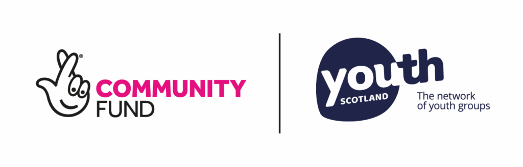 A logo lockup of the National Lottery Community Fund alongside Youth Scotland.