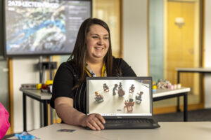 Youth Scotland staff show off youth worker's efforts at stop action filming